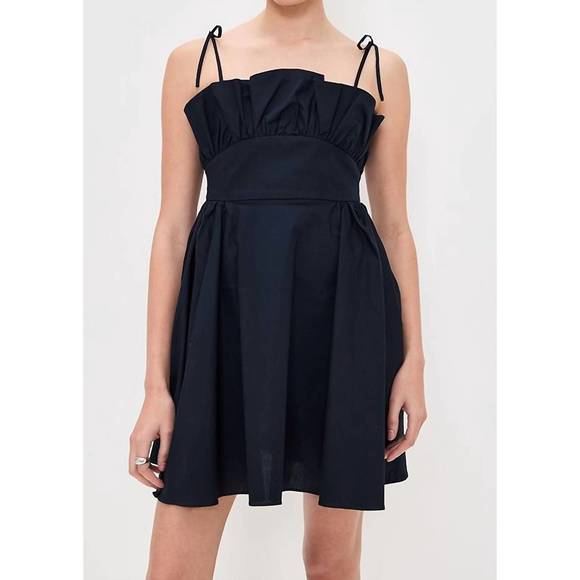 NEW KIKA VARGAS mia mini dress in navy poplin - Picture 1 of 5